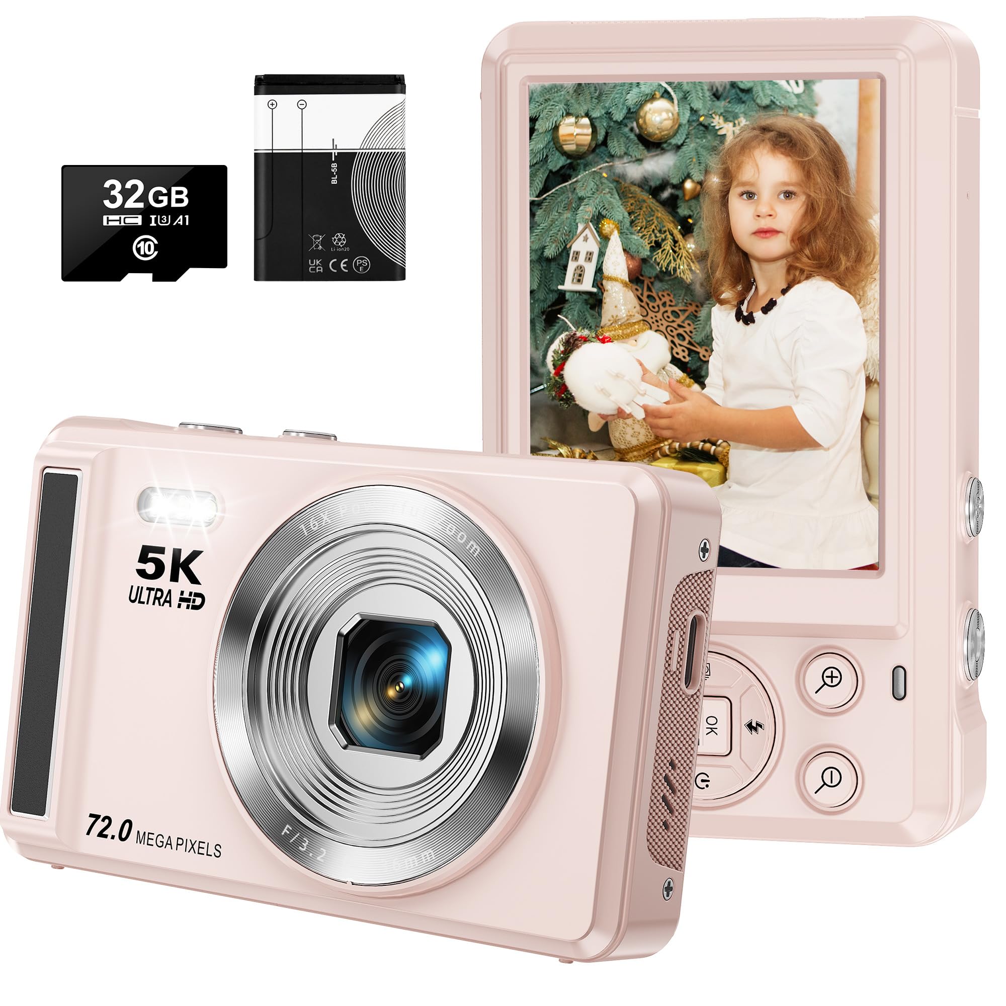 72MP 5K Digital Camera 2.8'' UHD Screen, Compact Portable,with 16X Zoom, Includes 32GB SD Card – Ideal for Beginner and Vloggers-picture-16
