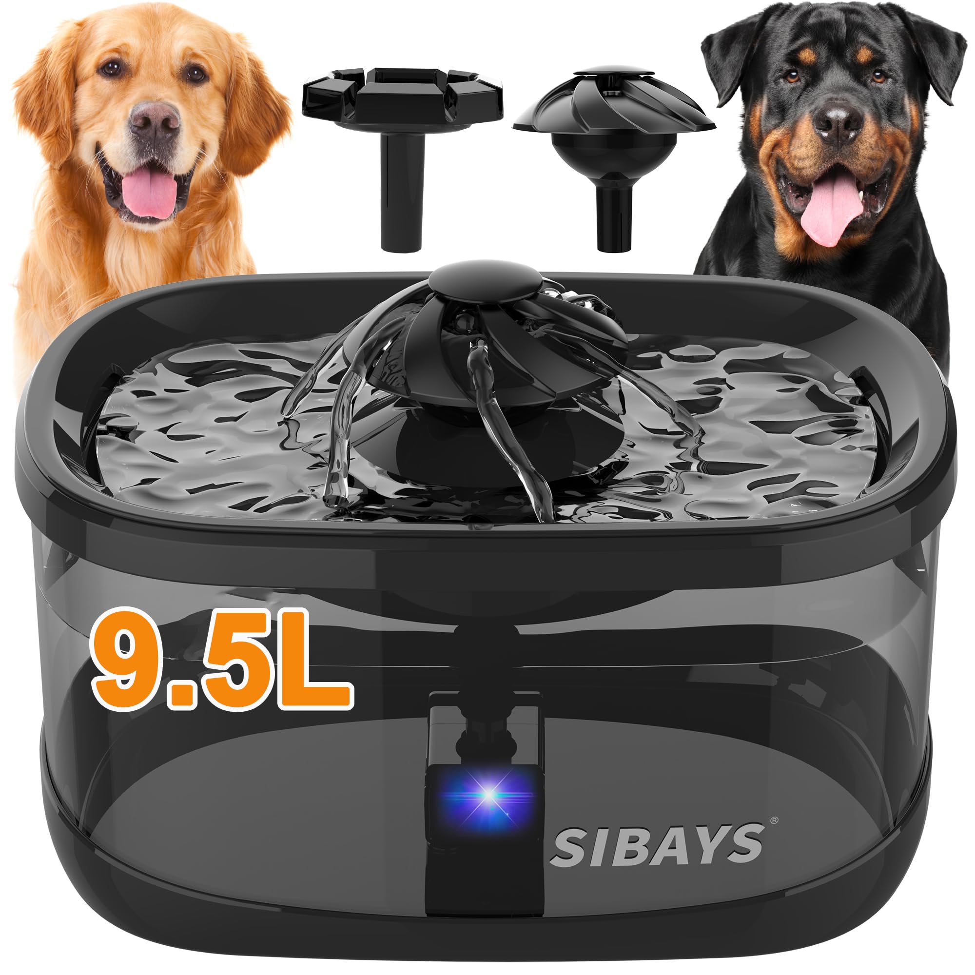 SIBAYS Dog Water Fountain for Large Dogs