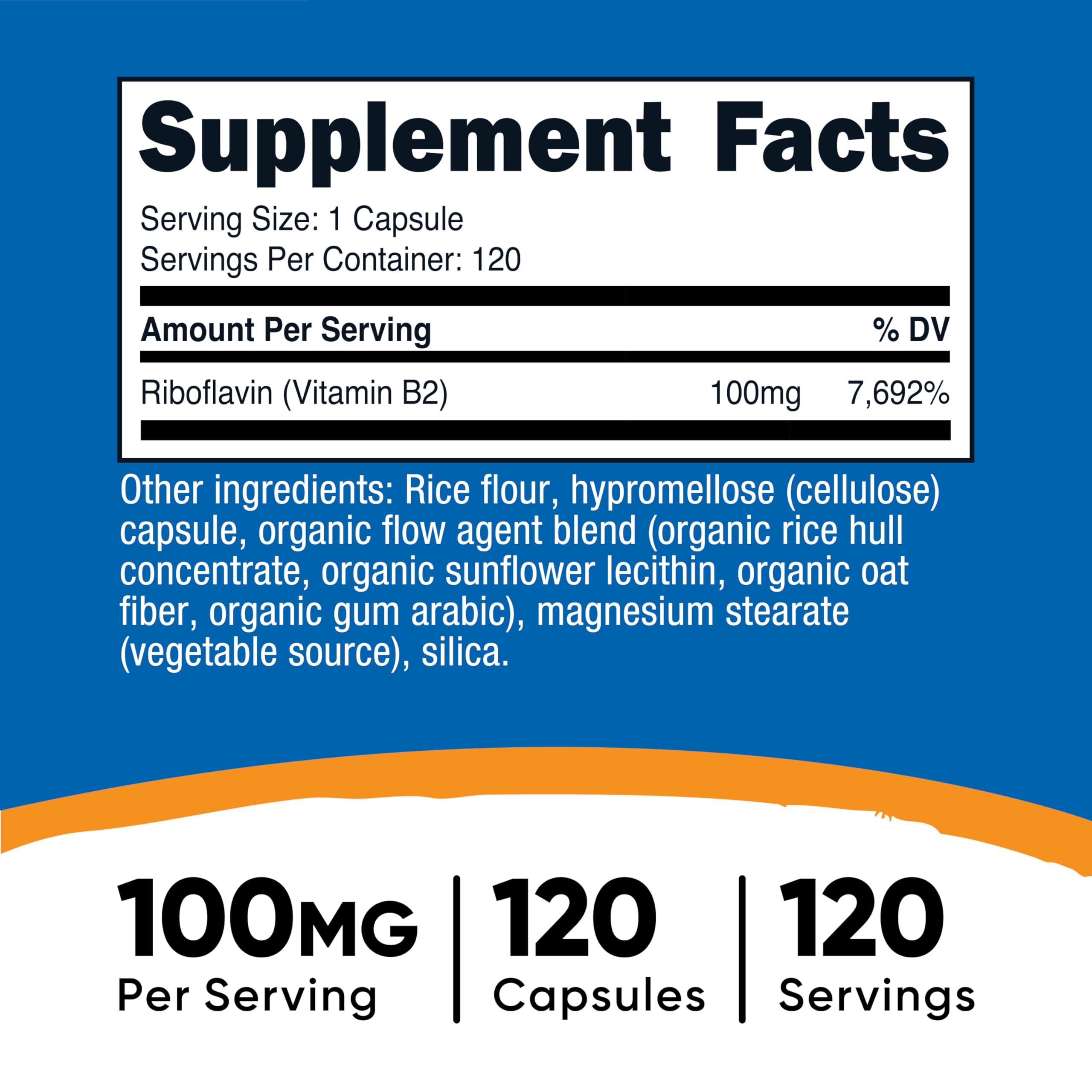 Nutricost Vitamin B2 (Riboflavin) 100mg, 120 Capsules, Gluten Free — Amazon image 2