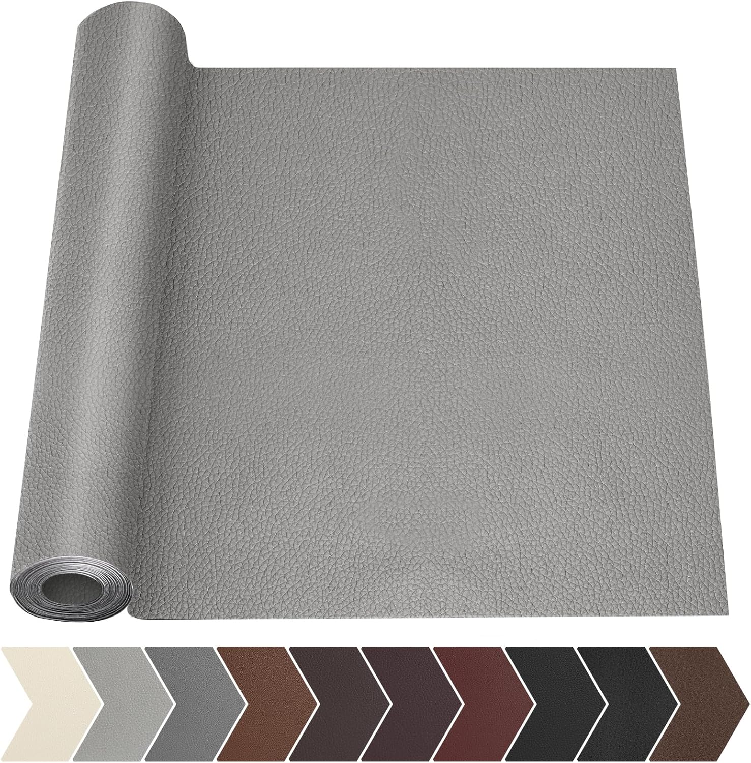 Leather Repair Patch, 3 x 60In Self Adhesive Leather Repair Tape Kit for Furniture, Couch, Sofa, Office, Car Seats, Car Interior,Vinyl Repair Kit (Black-Fine Grain)