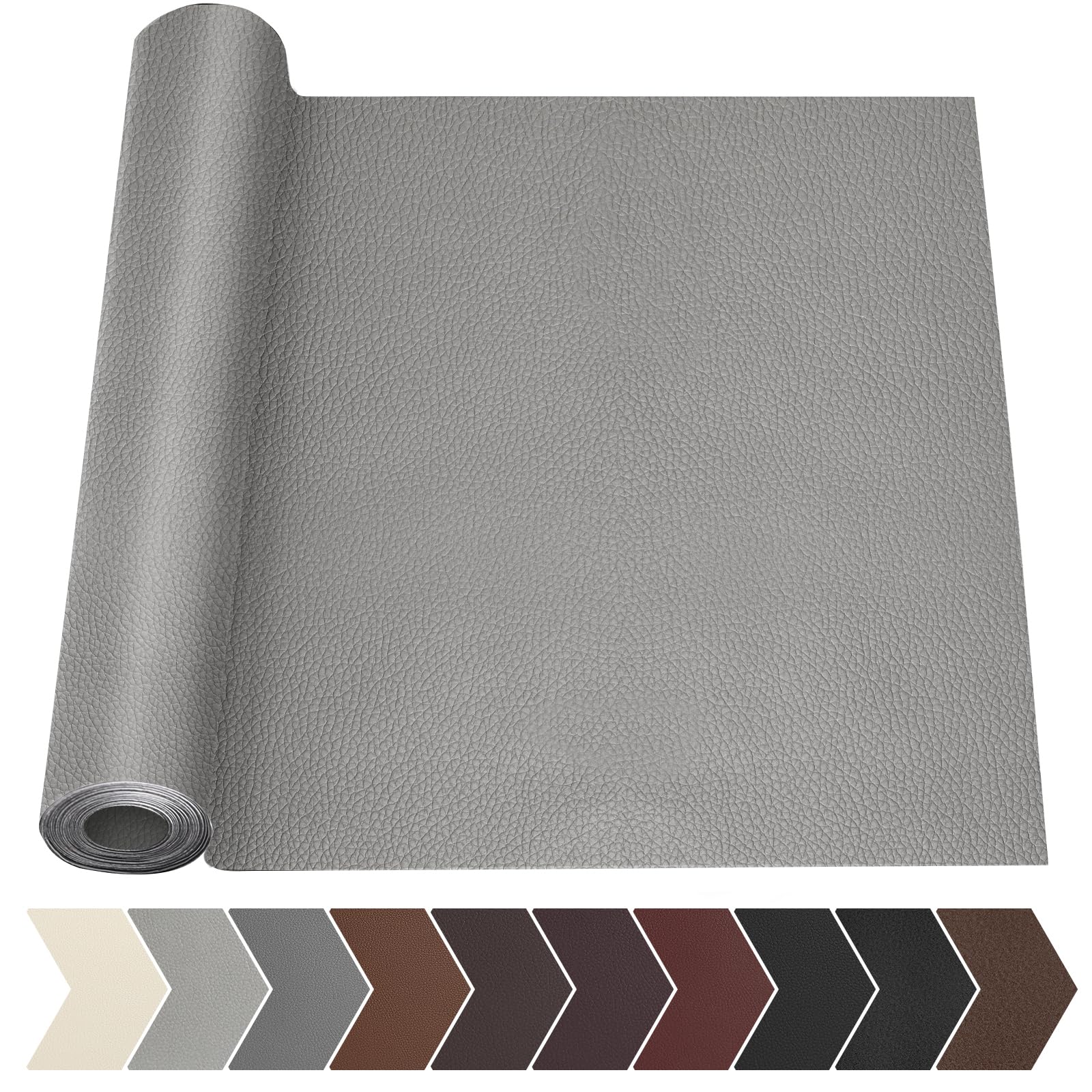 Fadoub Leather Repair Tape, 17 X 79 in Leather Repair Kit for Furniture, Self Adhesive Repairing Patch Large Vinyl Patch Tape for Sofa, Car Interior,