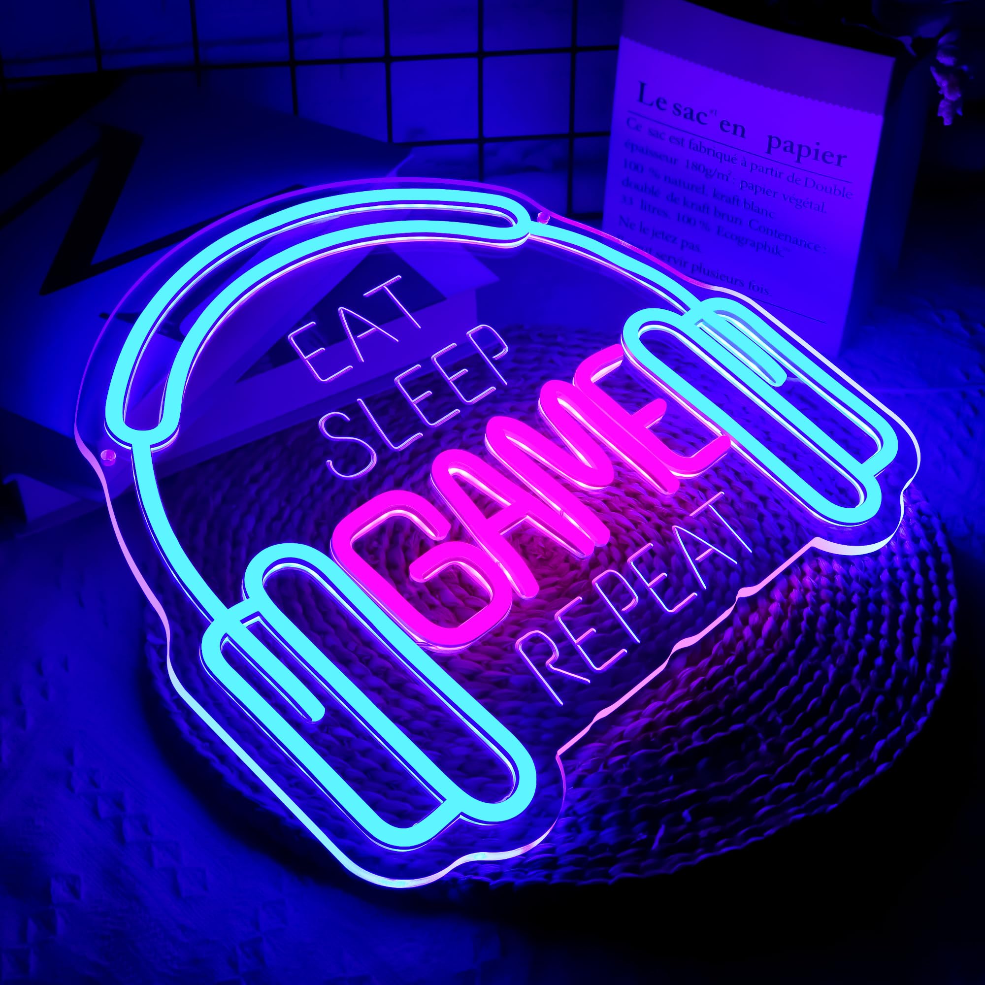 Insegne al neon per decorazione da parete, luci da gioco, decorazione per sala giochi, luce al neon a LED, dimmerabile, decorazione da parete per camera da letto dei ragazzi, regalo per videogiochi