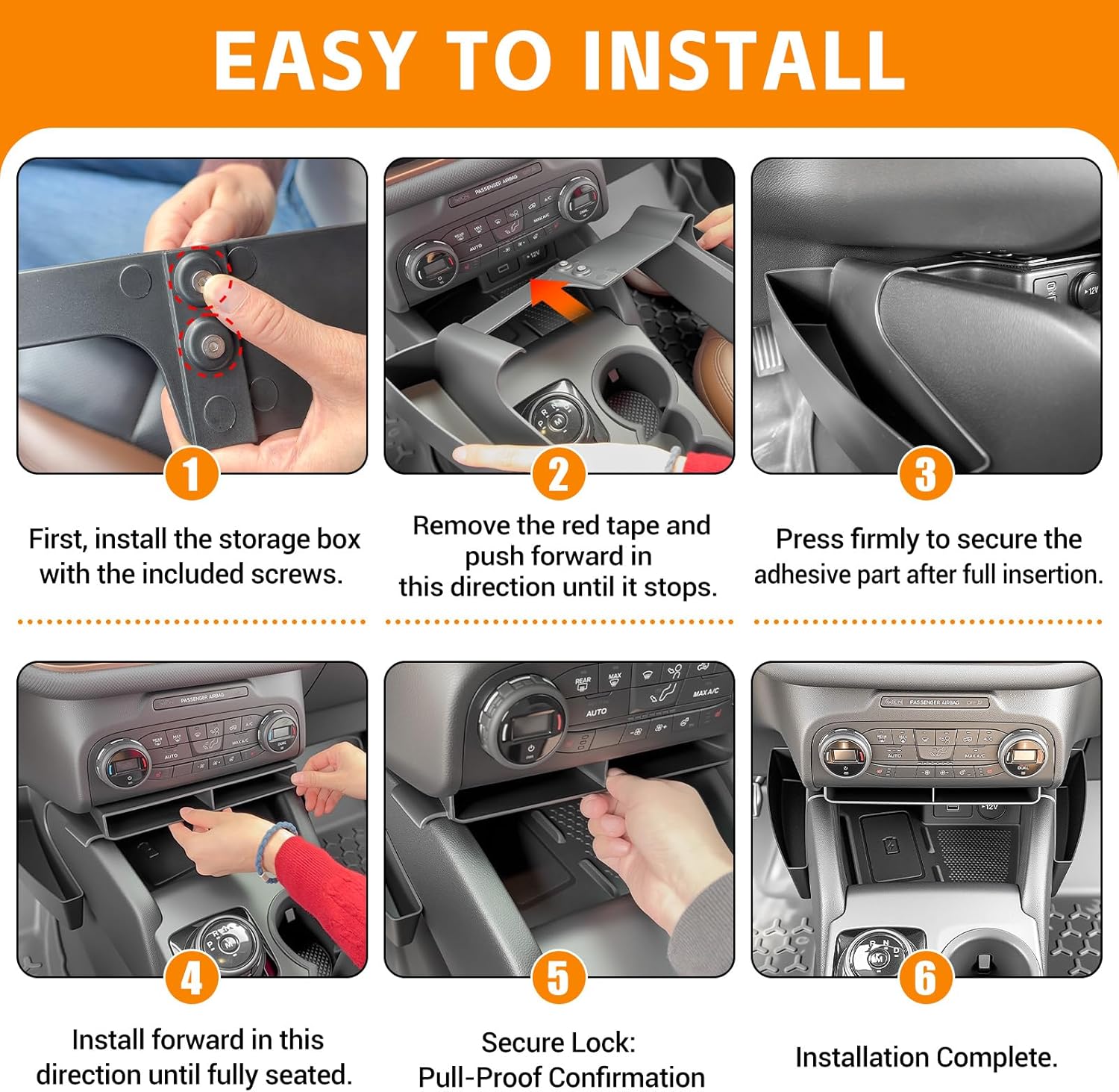 Center Console Organizer Compatible with 2021-2024 Ford Bronco Sport/2020-2024 Ford Escape Shifter Storage Box Gear Shifter Insert Tray for Bronco Sport/Escape Accessories(Shifter+Insert Tray)