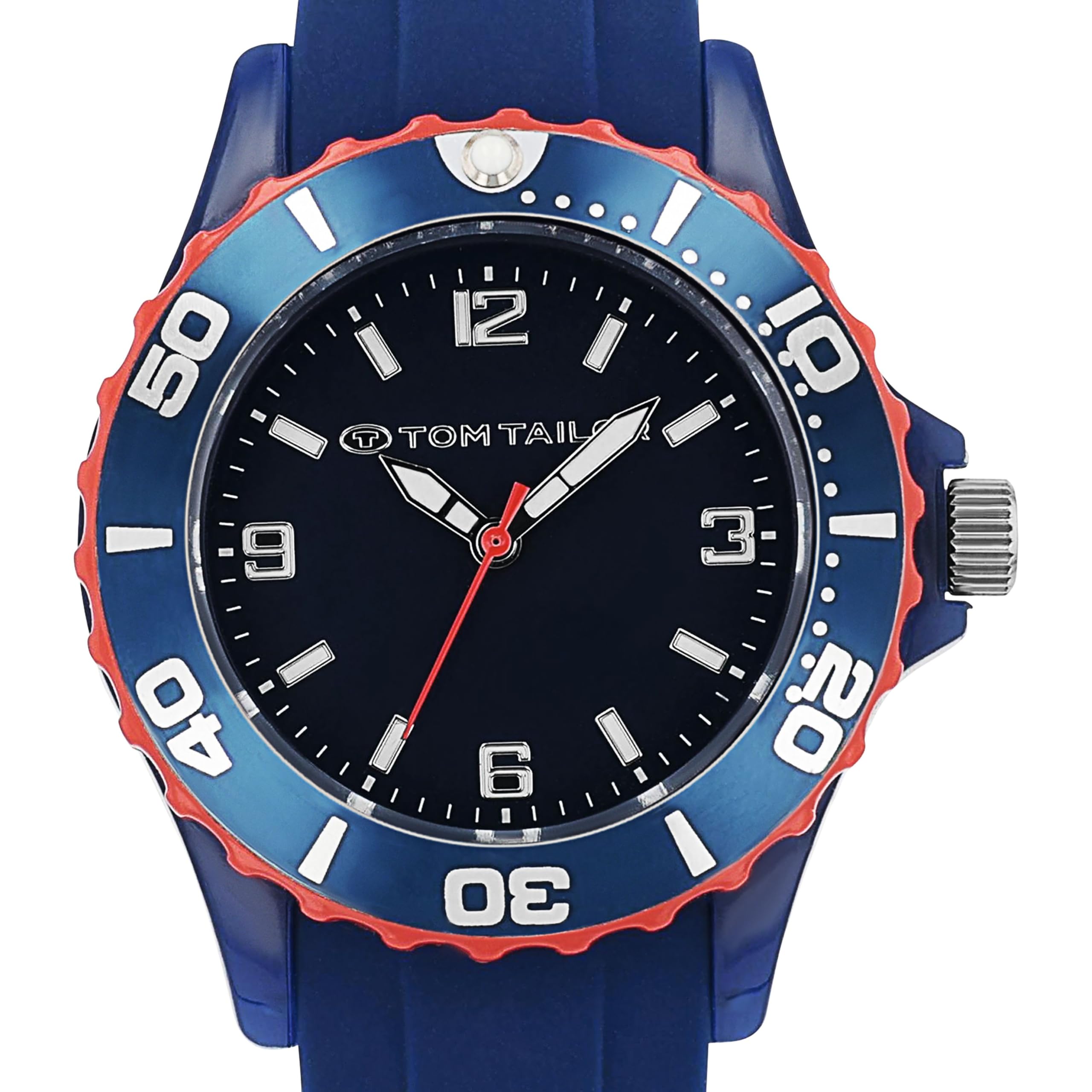 Tom Tailor Armbanduhr mit Silikonband für Jungen, Silber, wasserdichte 3 bar, Geschenkidee, kommt in Uhren Geschenkbox, 2100705