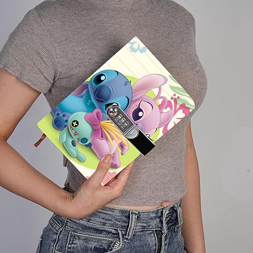 Miniatura 6 de Stitch Diario de viaje, diario A5 con bloqueo de contraseña creativo, diario con cerradura, diarios de bloqueo secreto, diario de piel sintética A5