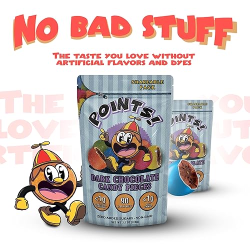 Miniatura 3 de POINTS Rainbow Keto Friendly Chocolate Candy  Caramelos bajos en azúcar a base de plantas  Alto en fibra y sin gluten  Cobertura saludable de helado