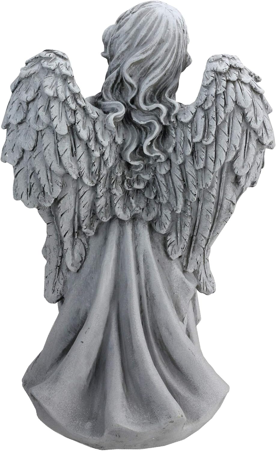 16.5" Gray Angel Decorative Outdoor Garden Bird Feeder Statue