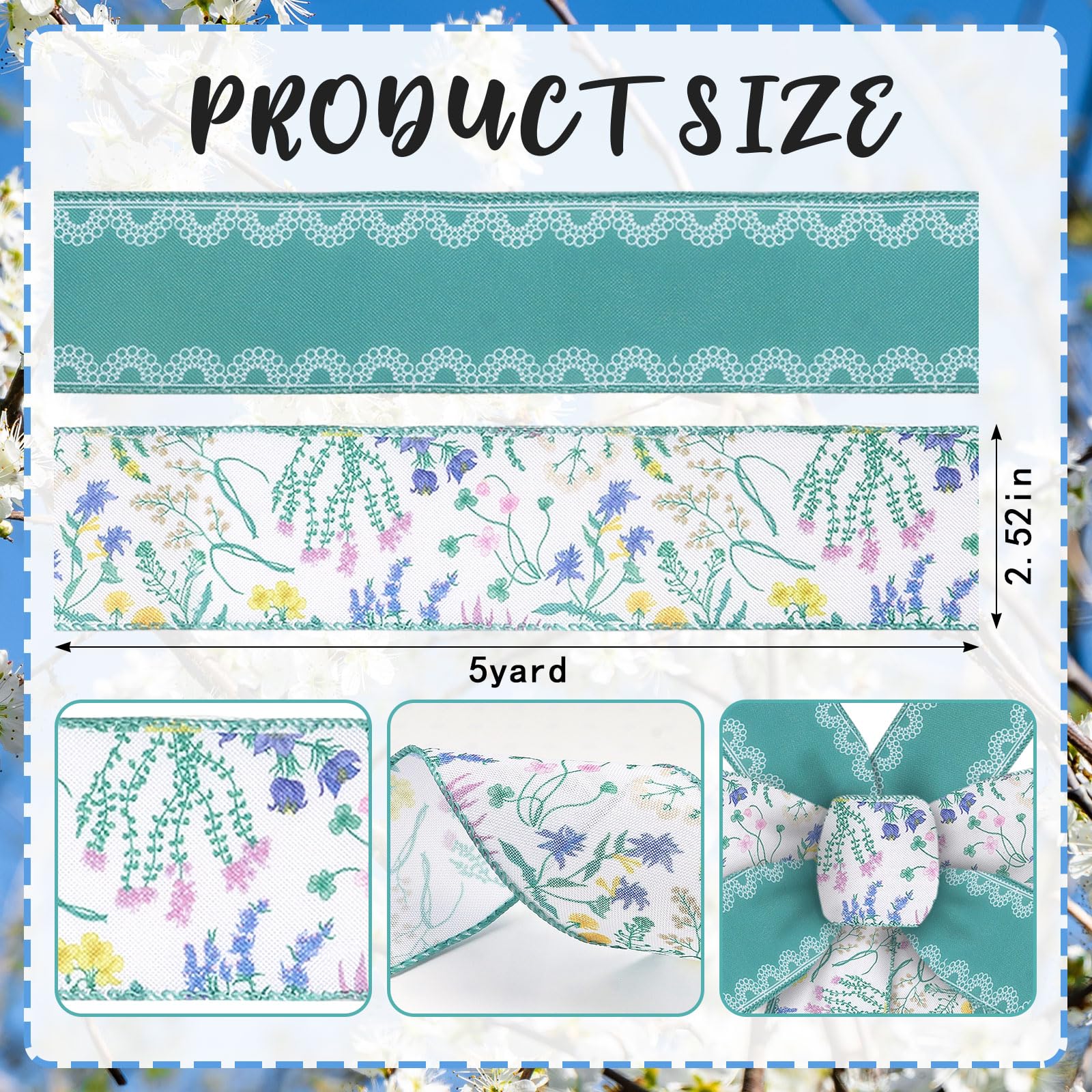 Spring Flower Ribbon Snapklik.com : 2 Rolls 2.5
