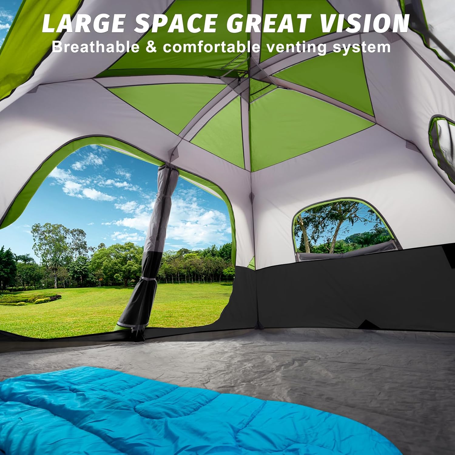 UNP 2/4/6/8 Person Tent, Portable Cabin Tent, Camping Tent 4-Person Easy Set Up, Waterproof with Top Rainfly for Outdoor Camping/Hiking