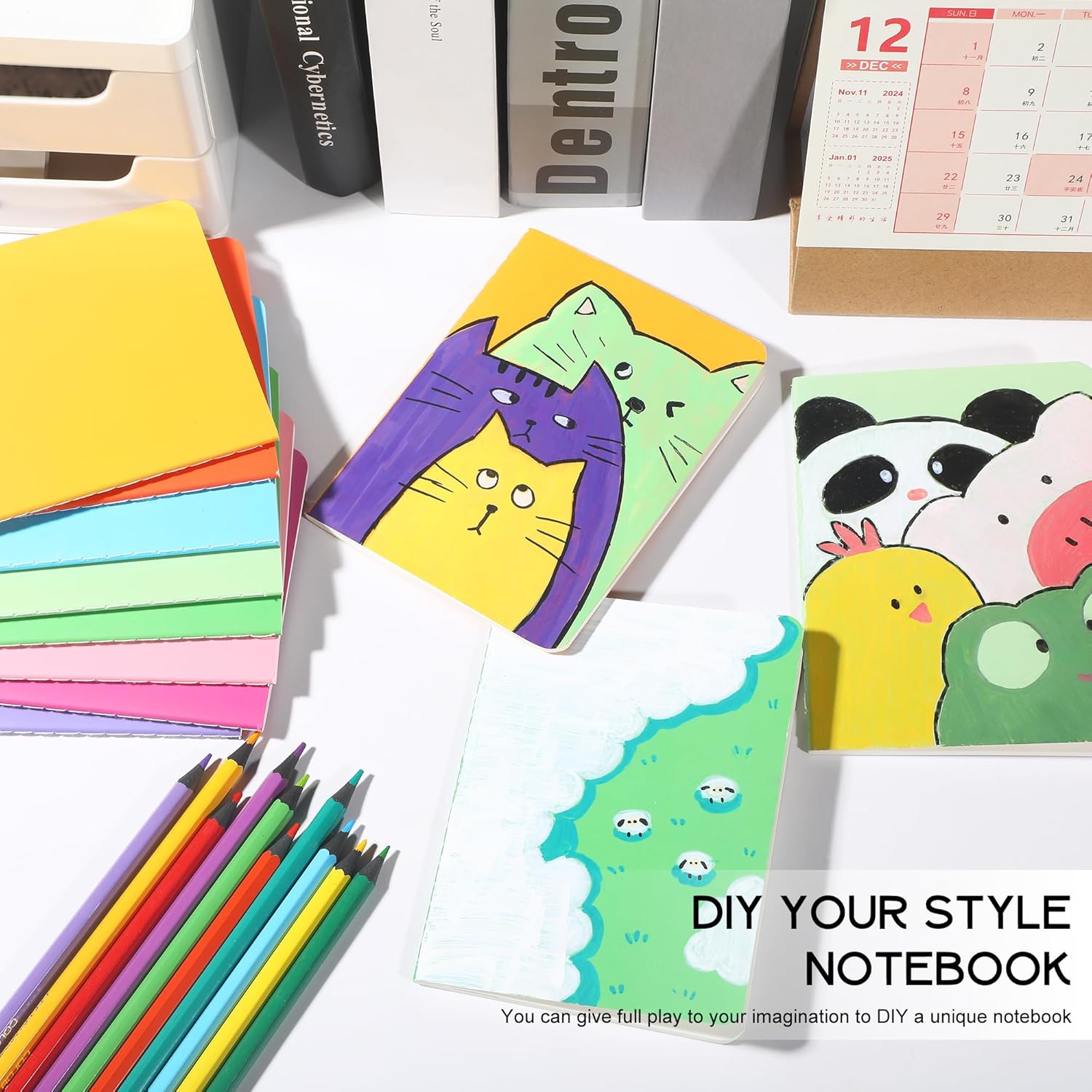 miikoul 60 Pack Small Colorful Blank Notebook Bulk,A6 Pocket Notepads Mini Journal Set for Student Traveler Office Back to School Supplies, 5.5" X 4", 30 Sheets/60 Pages,10 Colors - Image 5