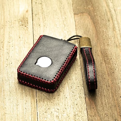 Miniatura 8 de Vitodeco Funda de cuero genuino para llavero compatible con Volvo XC40, XC60, XC90, S90, S60, V60, V90 2019-2024 (4 botones, rojo tocora)