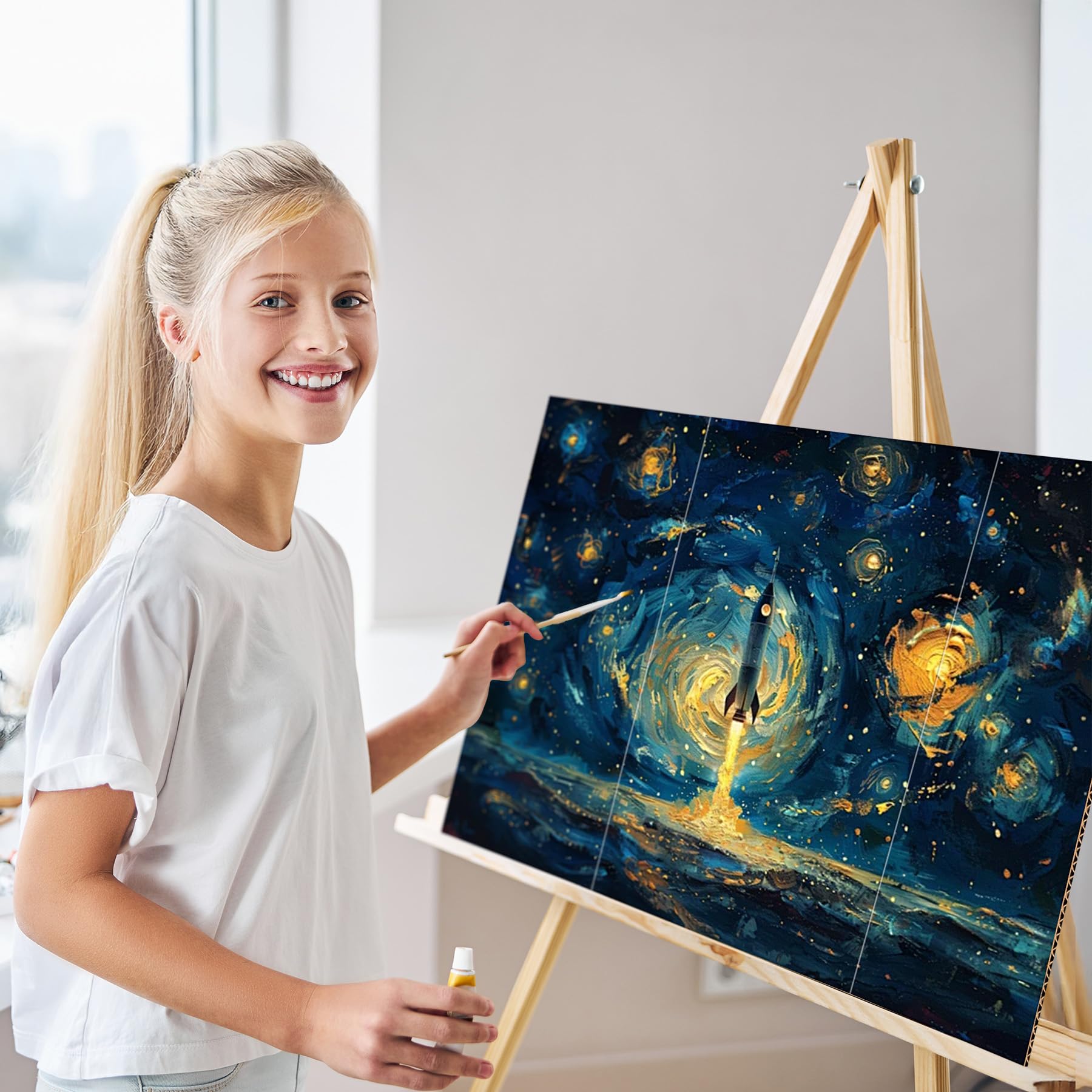 AKONEGE Lot de 6 tableaux d'affichage à trois volets en carton ondulé noir de taille moyenne pour projets scolaires, présentations, foire scientifique, affichage photo, exposition d'art - 66 x 40,6 cm