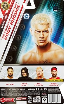 Mattel WWE Cody Rhodes The American Nightmare Action Figure, Main Event Series #153 6-inch Collectible with 10 Articulation Points & Life-Like Look
