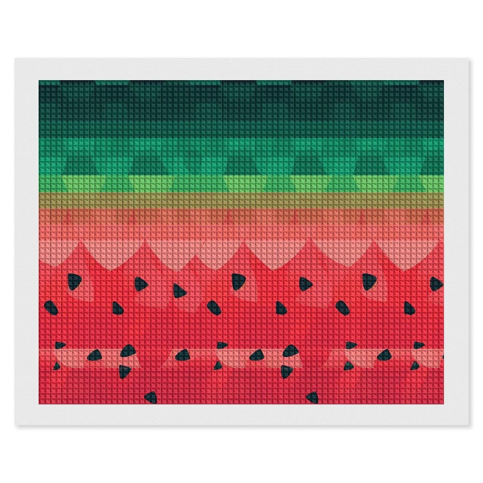 NONHAI Diamond Painting Kits for Adults - DIY Diamond Art Kits for Beginners - Full 5D Paint Drill Diamond Dots Paintings- Gradient Watermelon Diamonds Pictures Gem Art and Craft Wall Decor 16"x20"