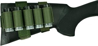 5 Round Buttstock Shell Holder, with Rear Adapter, Fits Hogue 12 Inch Length of Pull Stock, Olive Drab - Specter Gear