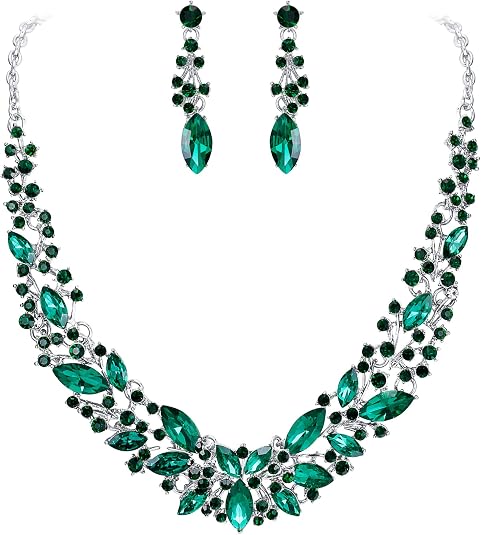 Set Gioielli Oro Con Cristalli &ndash; Collana E Orecchini &ndash; Regalo Perfetto Per Donna