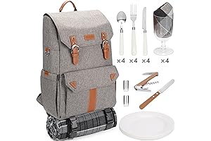 Insulated White Wonder Picnic Backpack for 4
