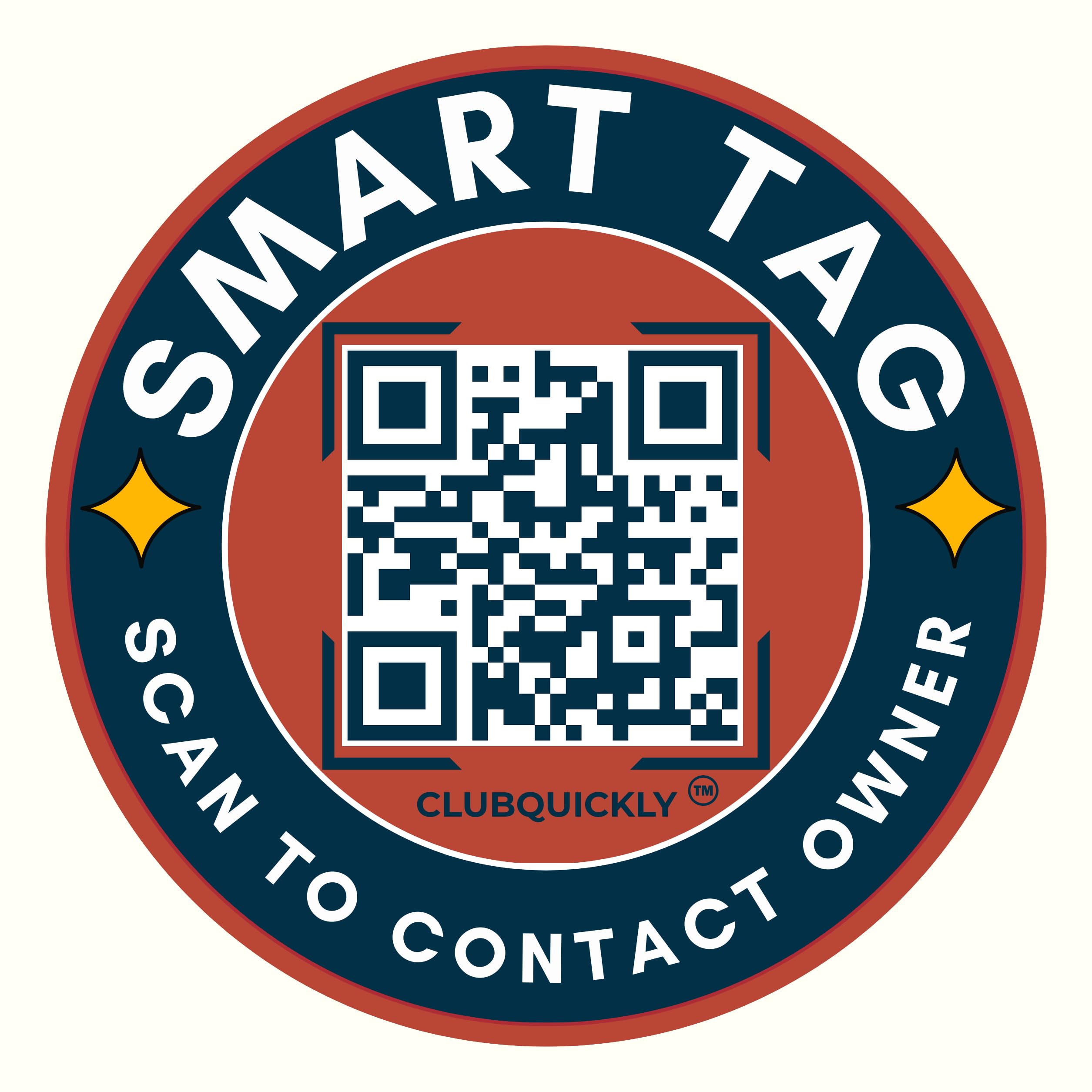 ClubQuickly Emergency Contact Sticker - Smart QR Code Tag - Parking Tag with OTP Secure Activation - Owner Contact & Phone Number Display - Privacy Protected (Emergency - Red Black) for Car