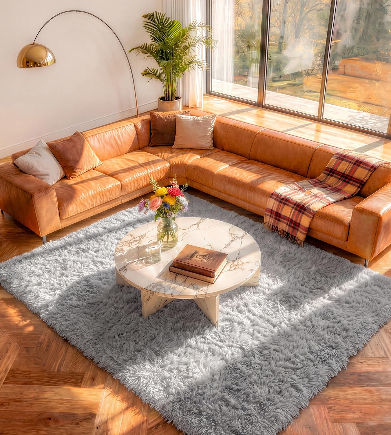 ROHATIM Hochflor Teppich Wohnzimmer Super weich Shaggy Teppich Flauschiger,Soft Area Rug Schlafzimmer Teppiche Super weich Fluffy Kindermatte