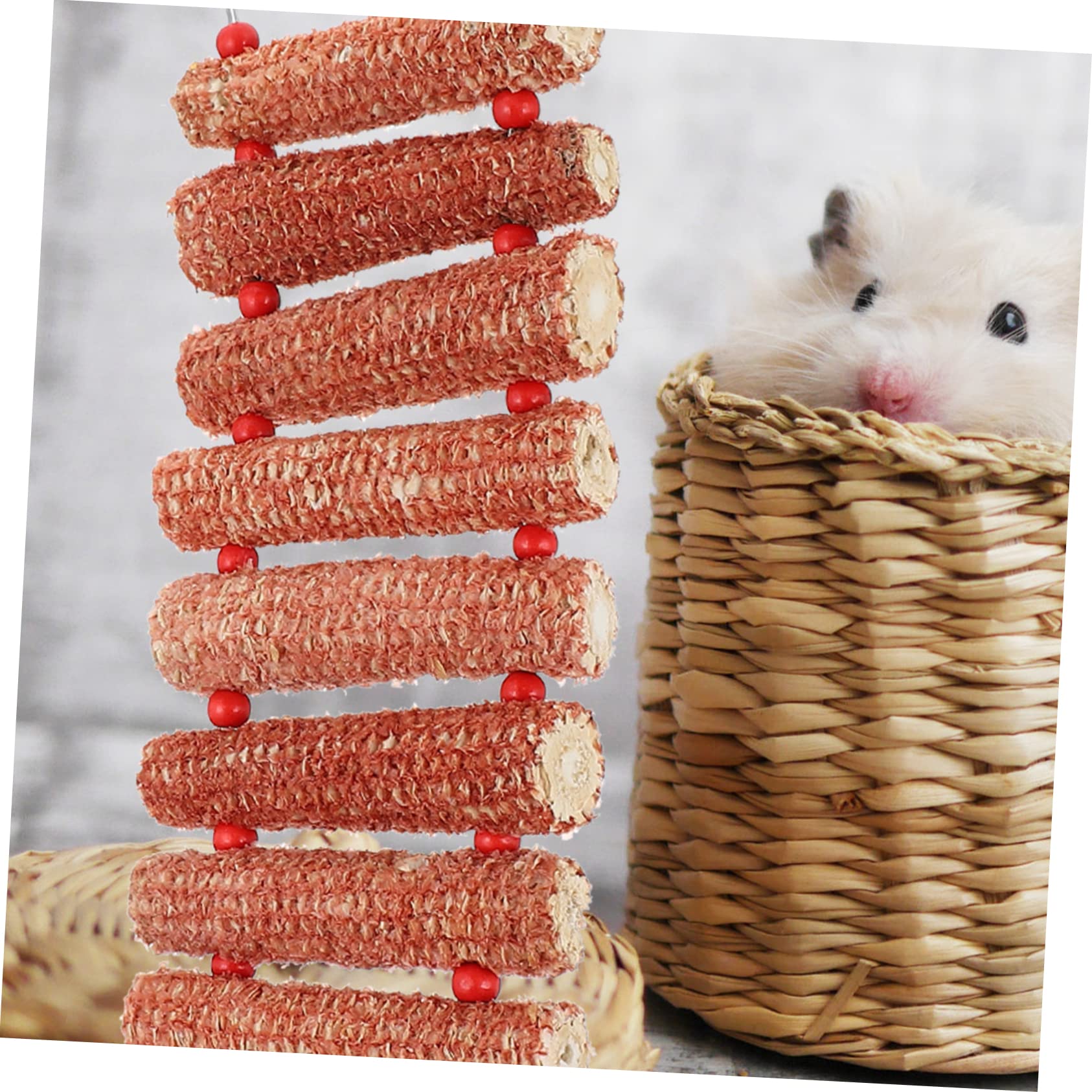 Angoily 3pezzi Giocattolo Decorativo Per Piccoli Animali Guscio Di Mais Accessorio Per Conigli e Criceti Gioco Molar Per Animali Domestici Sicuro e Pratico Per Divertimento e Esercizio