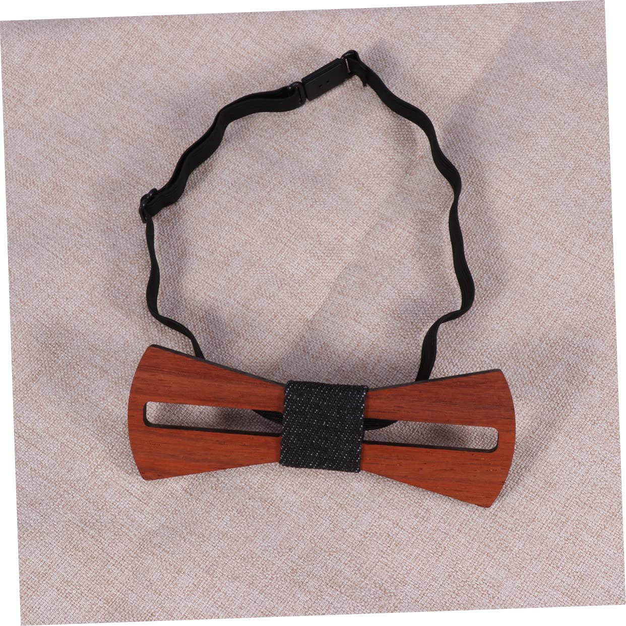 WOFASHPURET Mens En Bow Tie Wedding Unique Design Wooden Bowtie Elastic Band Necktie Natural Wood Material Wood