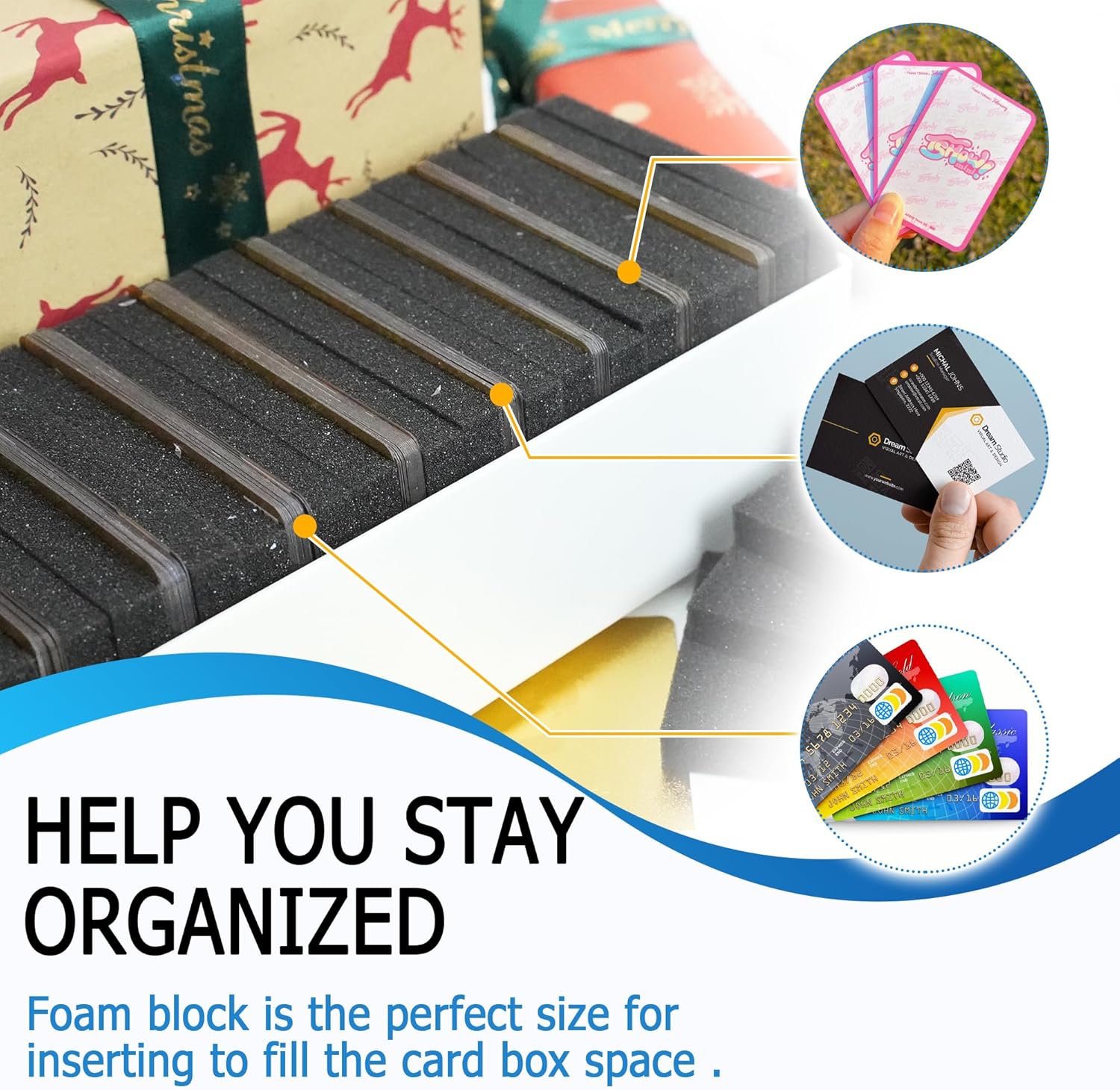 100PCS Foam Card Dividers Anti Extrusion Trading Card Dividers Multifunctional Card Dividers for Storage Boxes Foam Block for Sport Game Idol Card Crafts