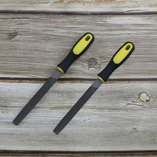 Miniatura 8 de Tighall Lima plana de 6 pulgadas de longitud, lima de mano de acero de alto carbono con mango ergonómico para remover, refinar, dar forma y raspar