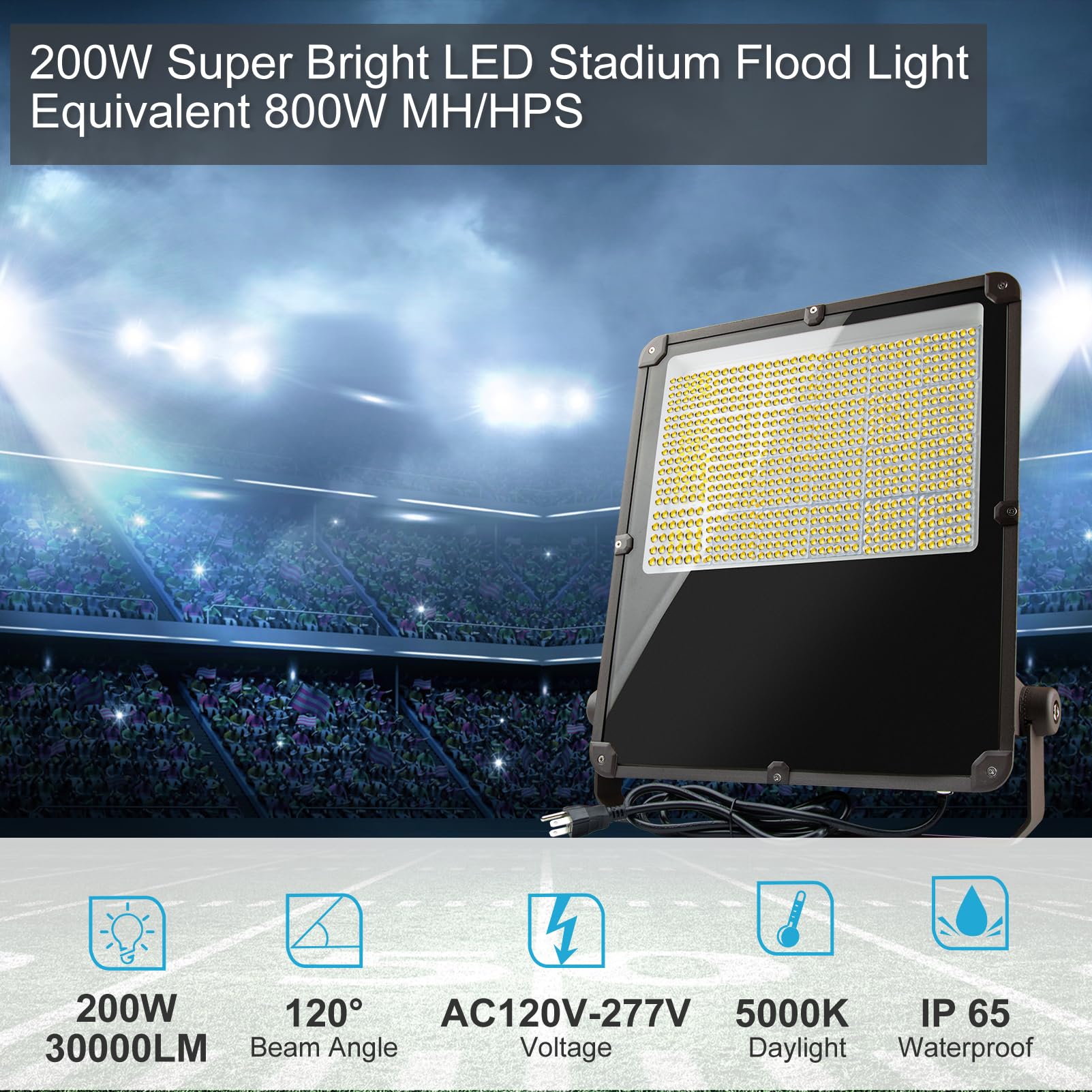 Faro Led Flood Light Slim 30W IP65 Neutro 4000K Carcassa Bianca Con Sensore Pir Di Movimento E Crepuscolare Chip Samsung Sku 458 87083522