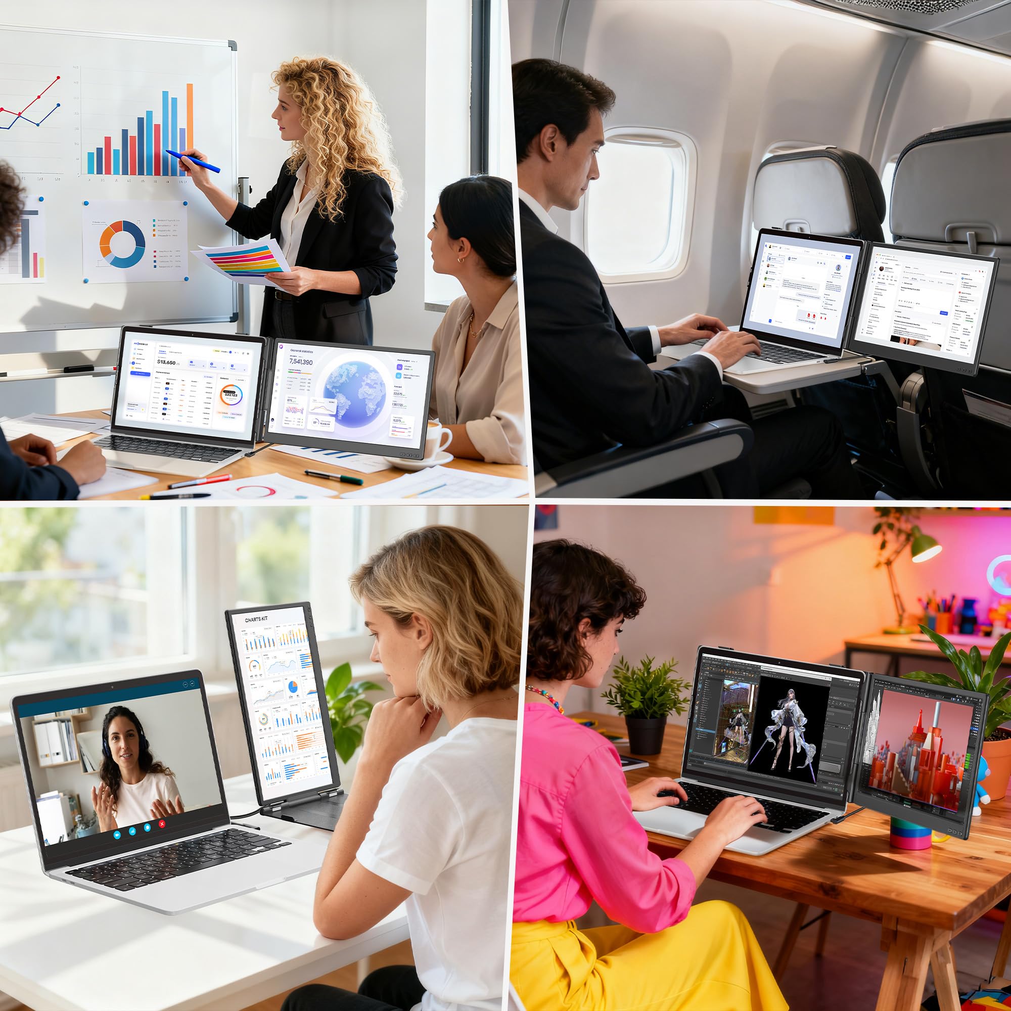 Amazon.co.jp: ノートパソコン用モニター 14インチ 2画面 デュアル