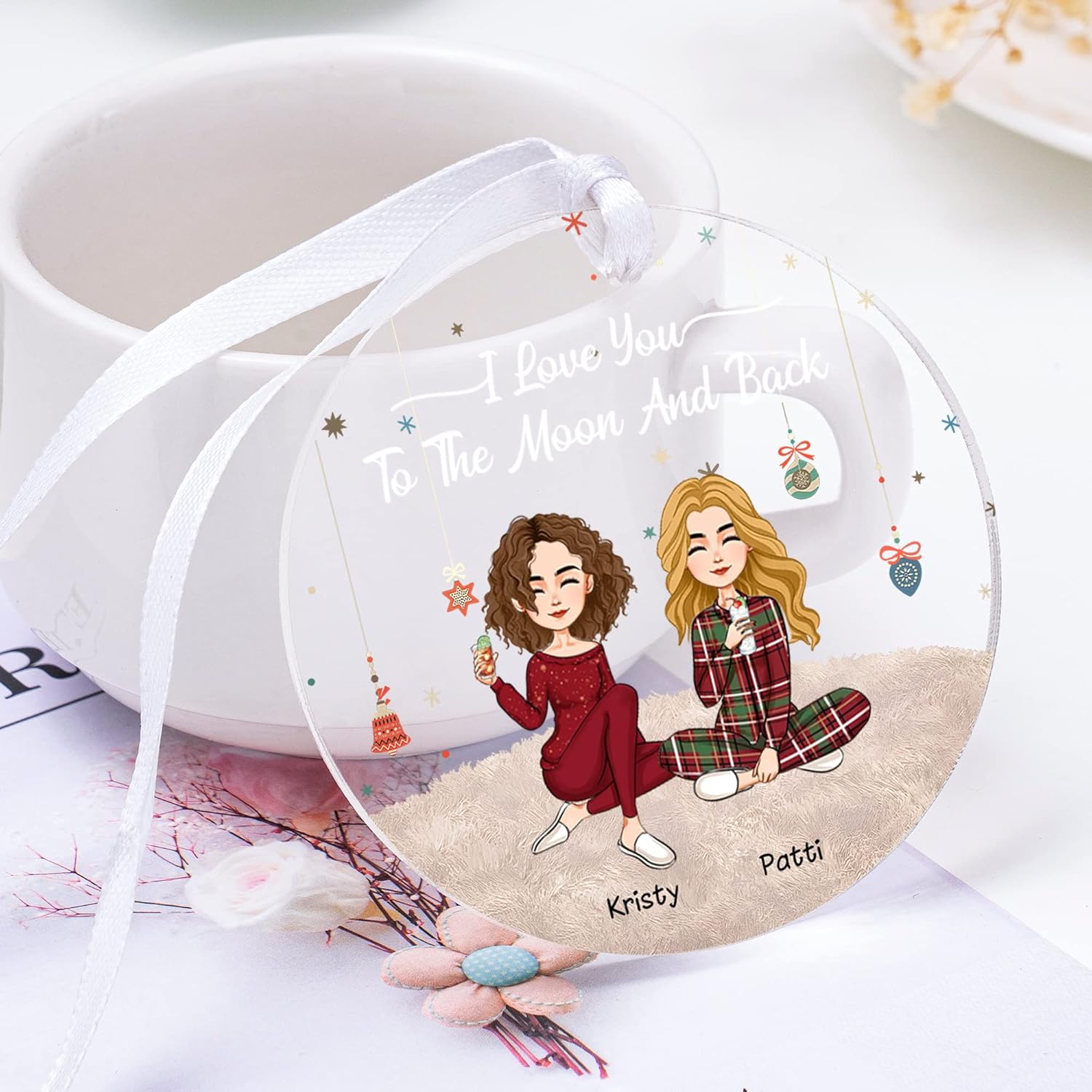 娘へのカスタマイズアクリルオーナメントギフト - 名前のヘアスタイルの変更が付いたパーソナライズされたオーナメント - 2022年の