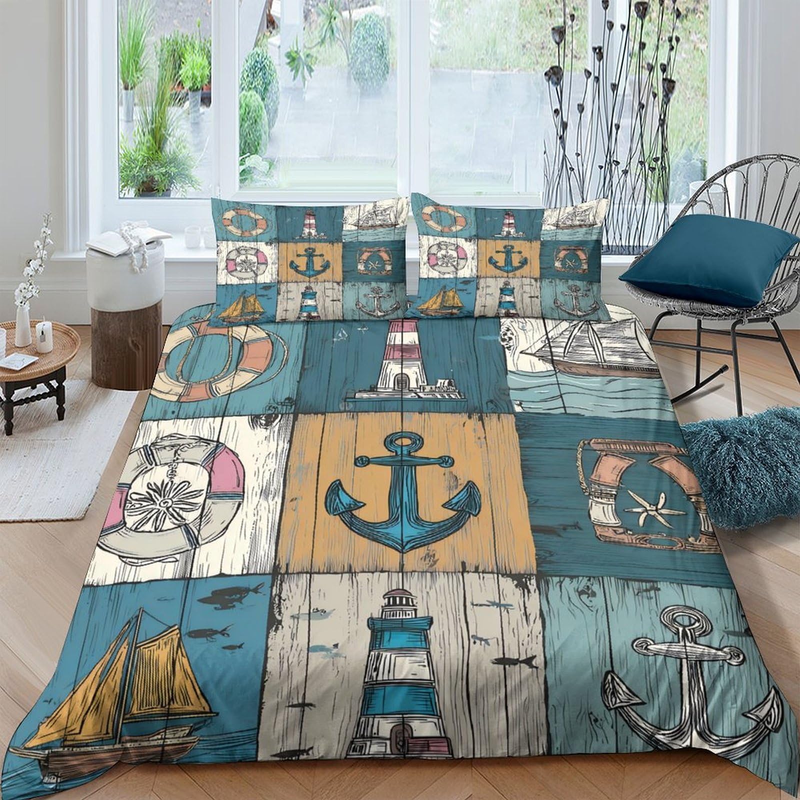 GPLZQXKJNH 3D Printed Cockatoo Parrot Duvet Cover Microfiber Soft Breathable Floral Bedding Set with 2 Pillowcases for Bedroom Decor Single（135x200cm）