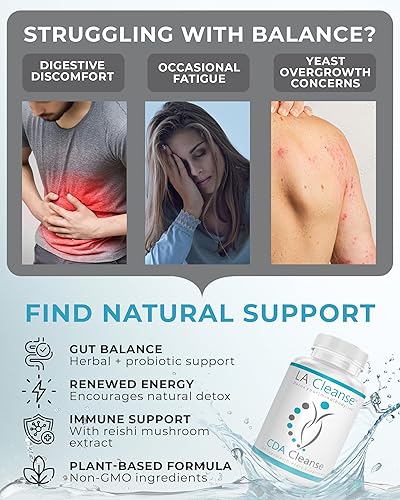 Miniatura 2 de Candida Cleanse Detox para mujeres y hombres con ácido caprílico, semilla de anís y extracto de hoja de orégano  Apoyo Candida para un equilibrio