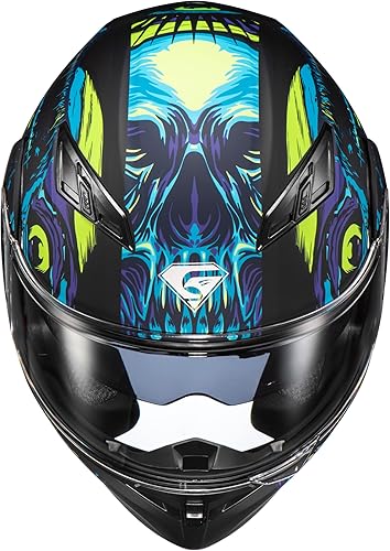 Miniatura 6 de KYPARA Casco modular de doble visera abatible de cara completa para motocicleta con certificación DOT de impresionismo
