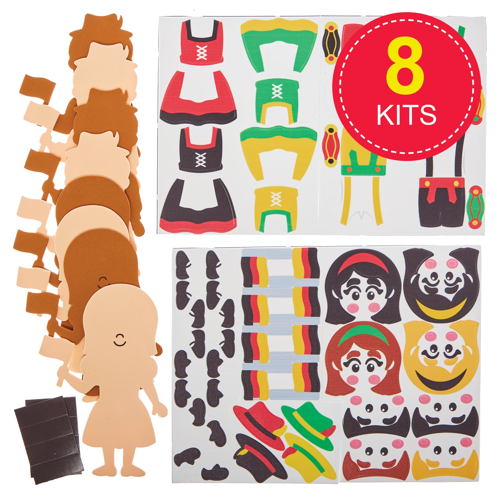 Baker Ross FN039 German Traditional Dress Mix & Match Magnet Kits - Pack of 8, Educational Arts and Crafts Kits, Learning Resources - Image 2