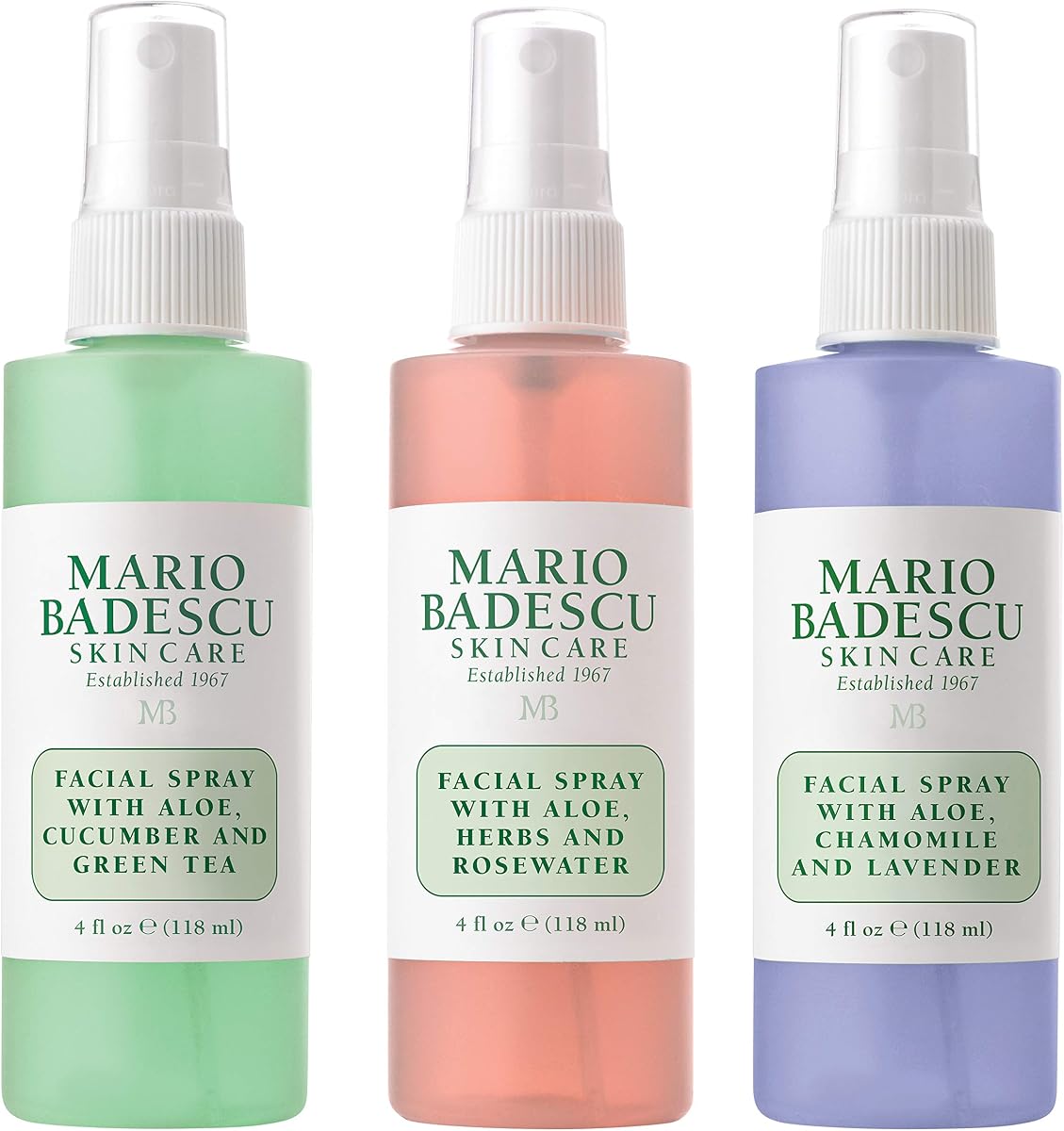 Facial Spray Collection with Rose Water, Cucumber, Lavender and Orange Blossom, Multi-Purpose Cooling and Hydrating Face Mist for All Skin Types, Dewy Finish