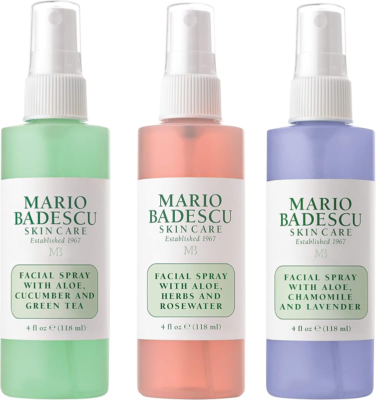 Facial Spray Collection with Rose Water, Cucumber, Lavender and Orange Blossom, Multi-Purpose Cooling and Hydrating Face Mist for All Skin Types, Dewy Finish