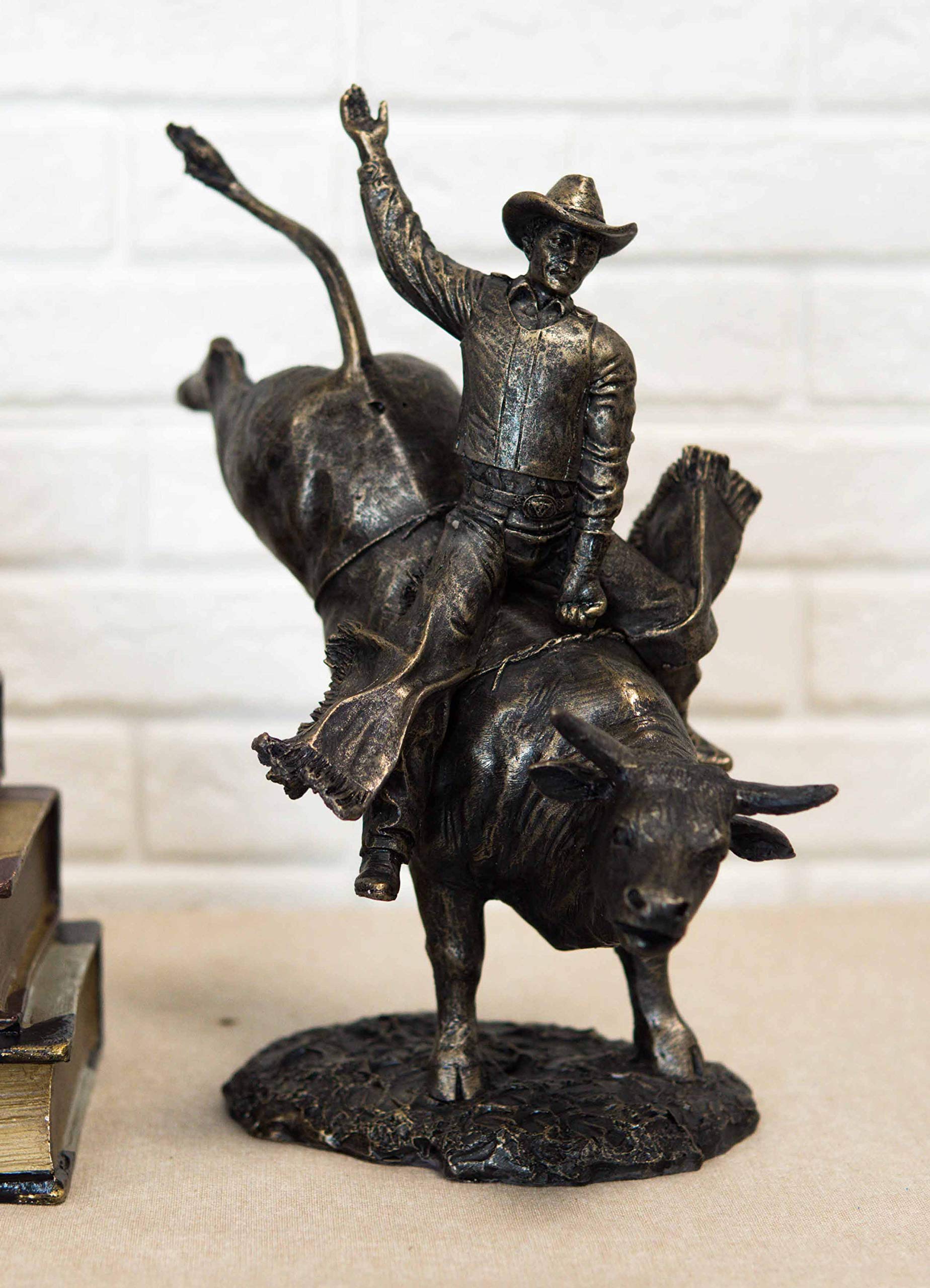 Buy Ebros Rustic Western Rodeo Bull Rider Cowboy On Bucking Bull Statue