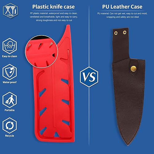 Vista 102 de XYJ Juego de 2 fundas de cuchillo de seguridad para cuchillos, protector de borde, funda universal para cuchillos, chef, cuchillo de cerámica