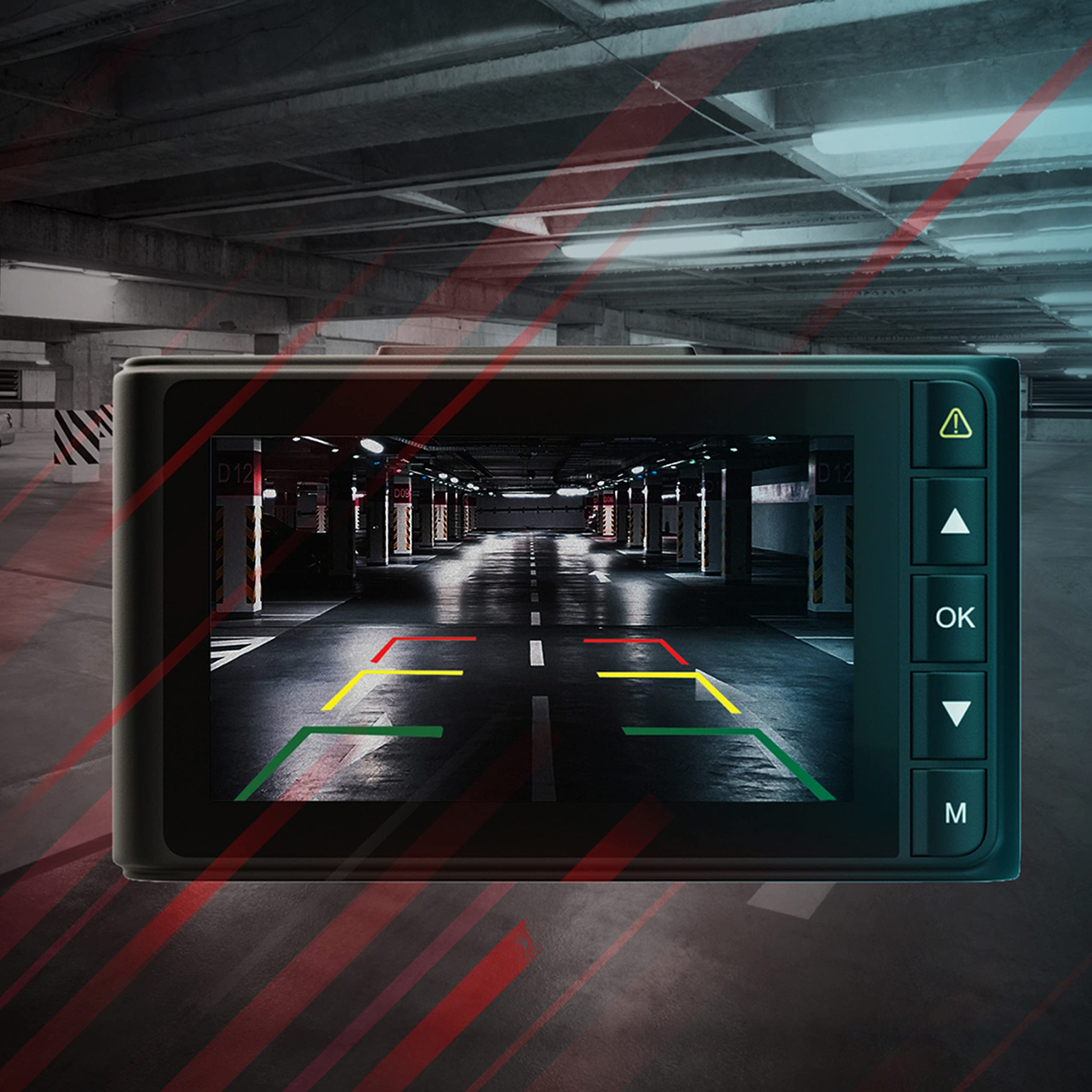 Simpletek – Doppia Dash Cam Videocamera da Auto DVR con Schermo e Retrocamera per Retromarcia