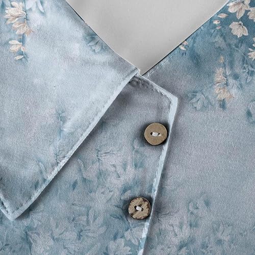 Miniatura 4 de Womens Fall Fashion 2023 Long Sleeve Blouse Button Up Top Lapel Collar Solid Blouses Lightweight Casual Shirts