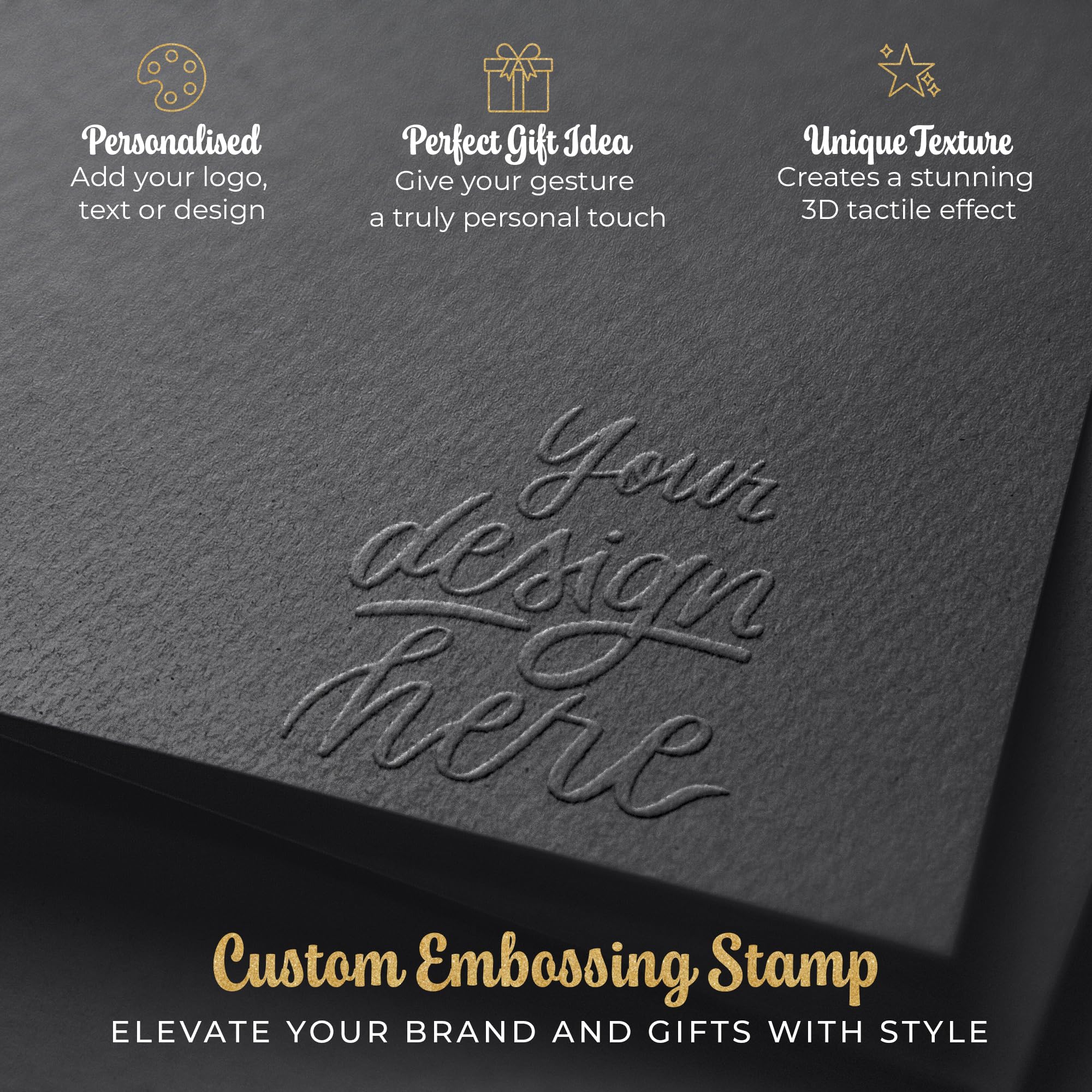 Prägestempel Personalisiert mit eigenem Logo – Prägezange für Papier, Karten und Briefumschläge – Individuelles Embossing-Werkzeug für Unternehmen, Hochzeiten und Geschenke (Mint, Mit eigenem Motiv)