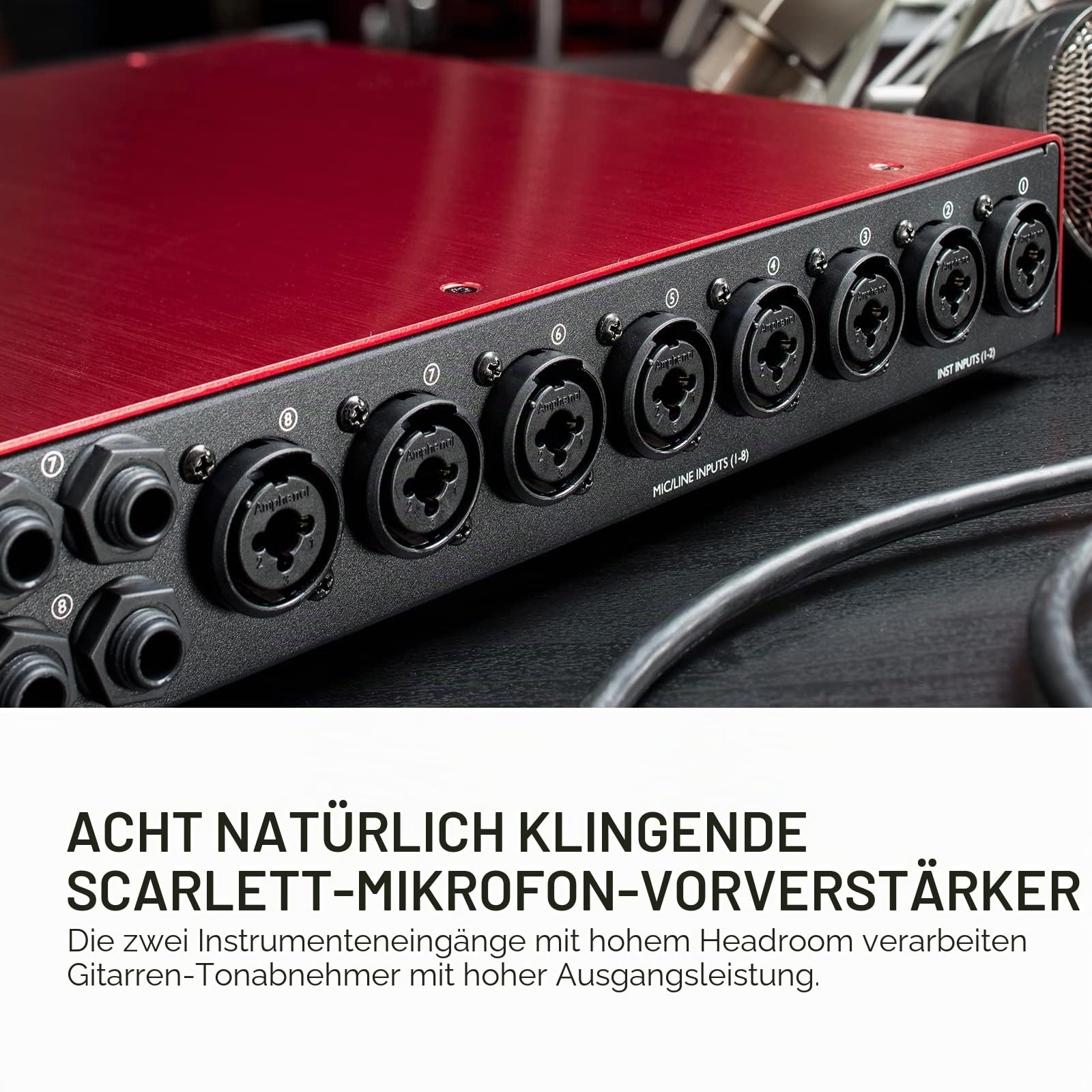 Focusrite Scarlett OctoPre Dynamic für die Aufnahme, Produktion und den Live-Einsatz — Achtkanal-Mikrofonvorverstärker mit AD/DA-Wandlung und analoger Kompression