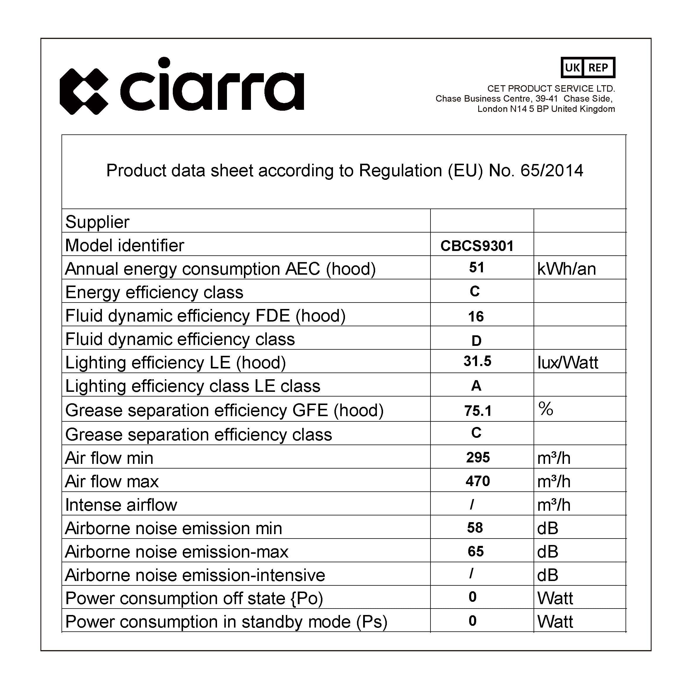 CIARRA CBCB4850 Ceiling Cooker Hoods 48cm Island Hoods 700m³/ h LED