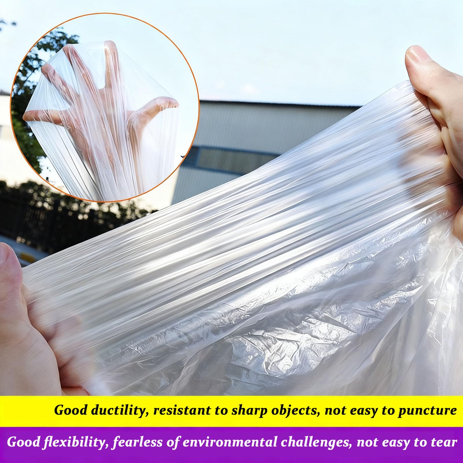 Plastic Car Cover 2 Packs Disposable Car Covers for Automobiles Retractable Clear Dust Cover S 18 x11ft — view 6