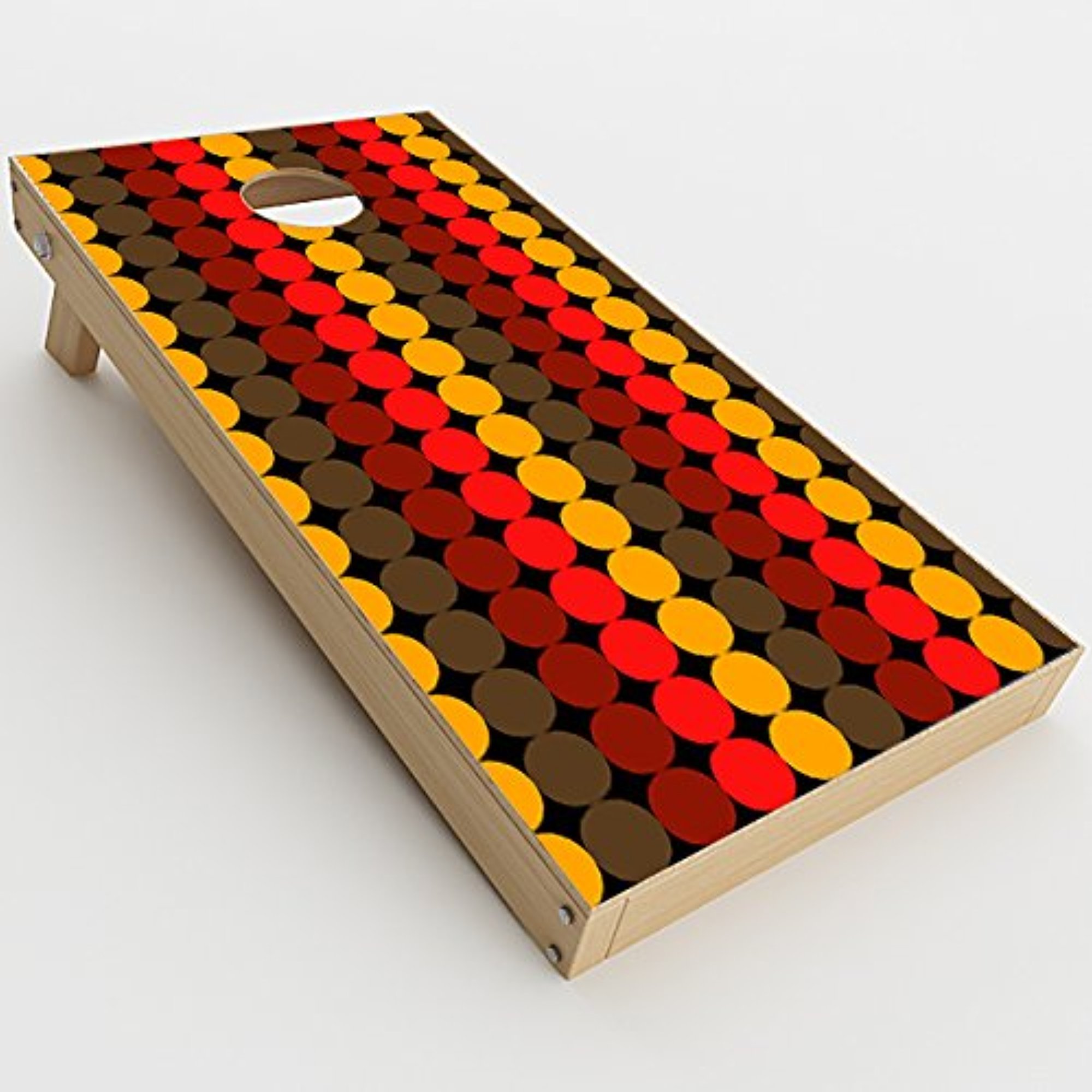 Skin Decal Vinyl Wrap for Cornhole Game Board Bag Toss/Circles Retro Pattern