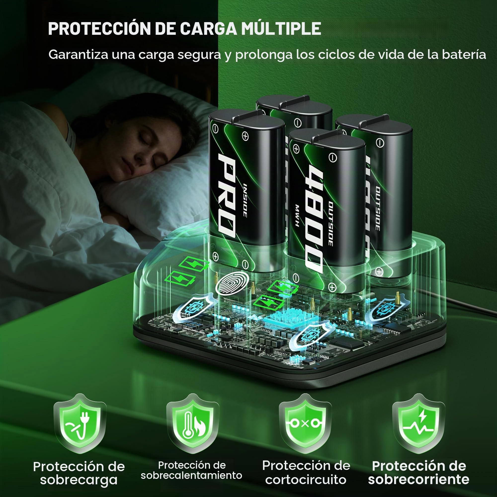 HELLCOOL 4 pilas de 4800 mWh para controlador Xbox One/Series X&S, estación de carga para controlador Xbox con luz RGB y indicadores de carga LED, batería compatible con Xbox Series X/S, Xbox One S/X