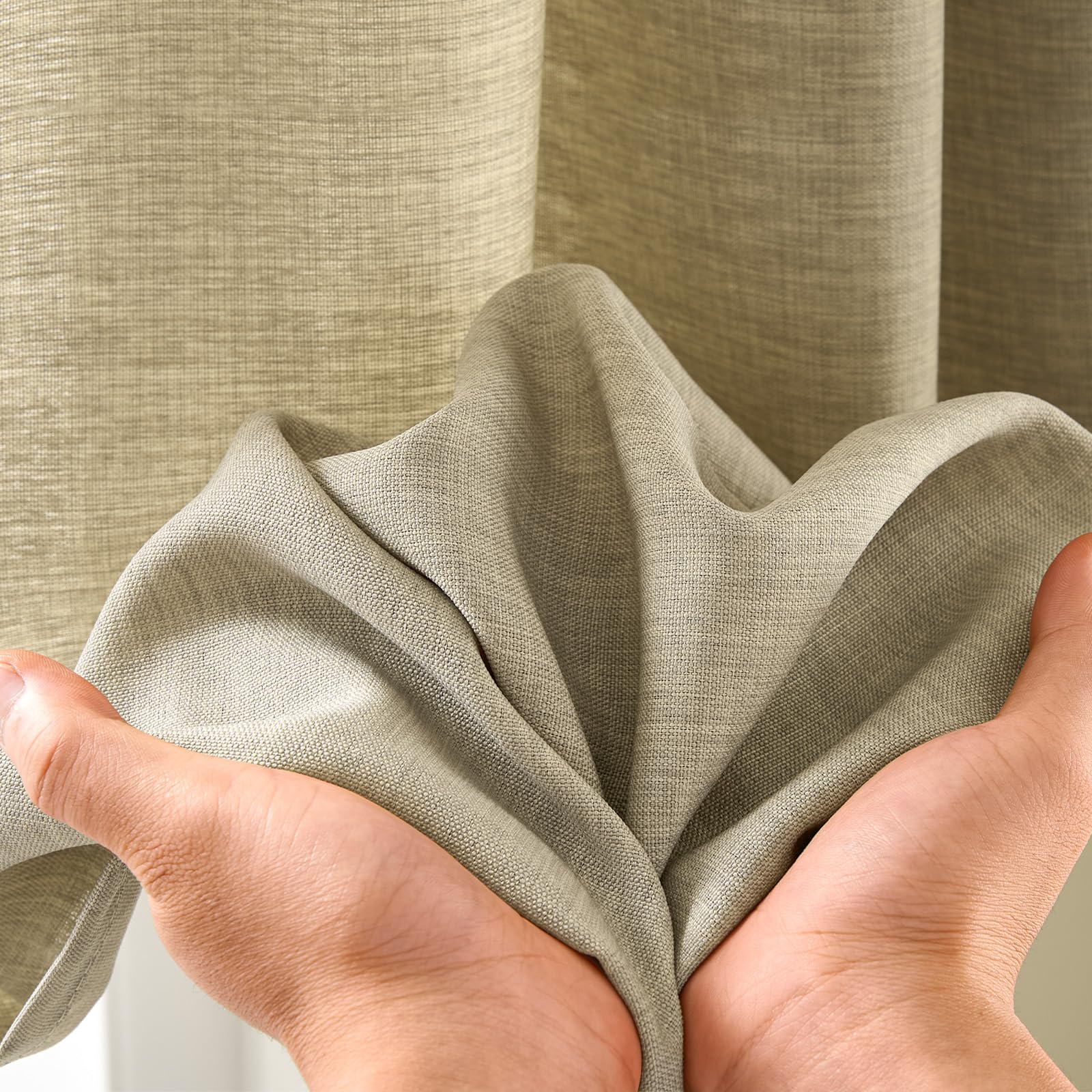 TOPICK Tenda Cucina Tende Corte Piccole Brise Vento, Taupe 65x115 cm 2 Pannelli con Passante per Traversa Per Finestra, Armadio, Mobile Basso, Camera e Copertura Sotto Lavandino