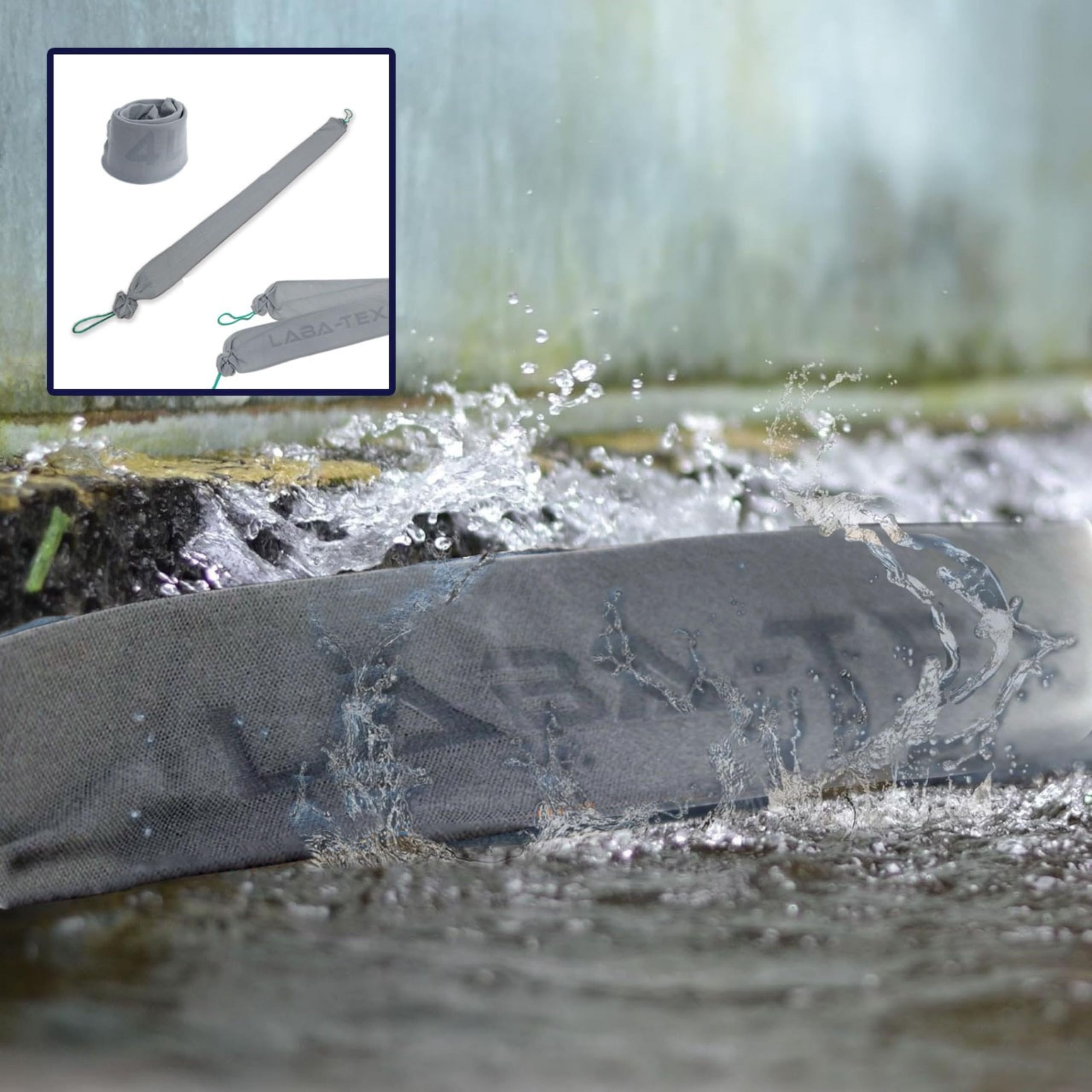 Barriera di protezione dalle perdite attivata dall'acqua per tubi che perdono, lavatrici e WC intasati - capacità di assorbimento fino a 10 litri, confezione da 2: 120 × 10 cm, MONOUSO