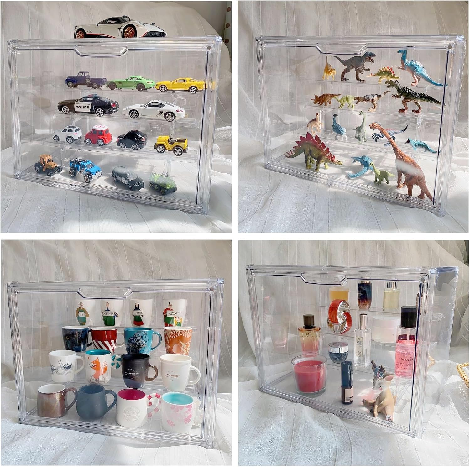 Vitrine pour Collection, Boîte de Présentation en Acrylique Transparent à 3 Niveaux pour Figurines Pop, Funko Pop, Mini Figurines, Objets de Collection, DIY (36×23×27cm) - 4