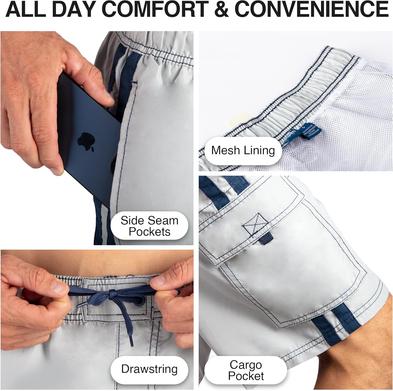 Kanu Surf Mens Barracuda Swim Trunks (Regular & Extended Sizes) - Image 4